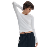 The Essential Rib Crew LS White
