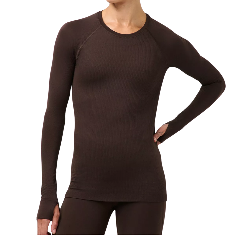 Seamless Textured LS Top Espresso