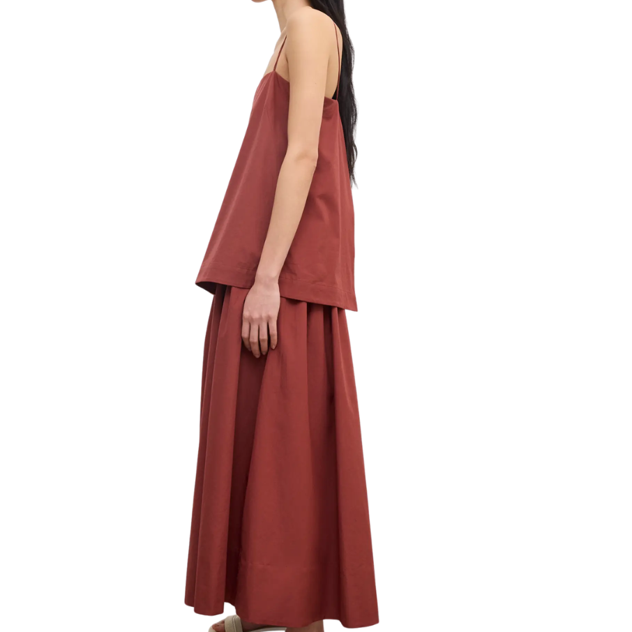 Cotton Strap Dress Red