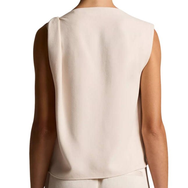 Draped Shoulder Top Blush