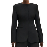 Carol Collarless Blazer Black