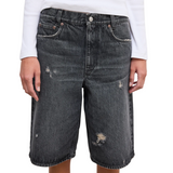 Black Baggy Fit Denim Shorts