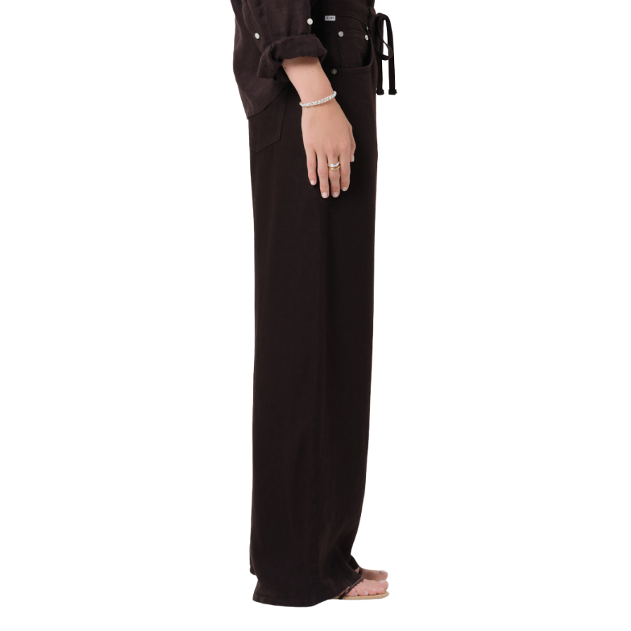 Brynn Choco Linen Trousers