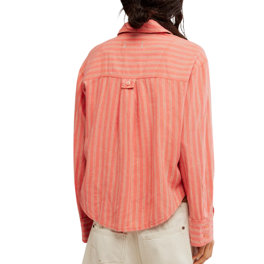 Striped Linen Laurel Shirt Cinnamon