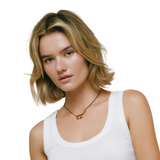 Pebble Necklace Gold Black