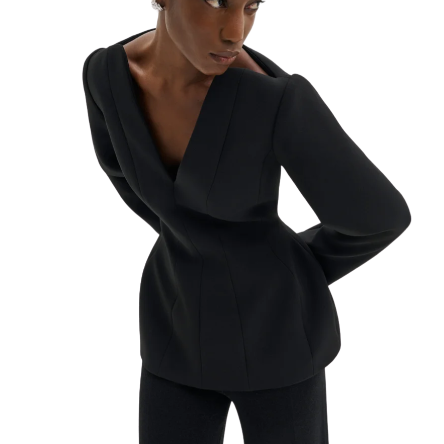 Ninni Cut-Out Shoulder Top Black
