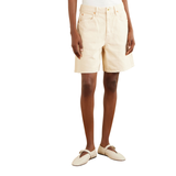 Ecru Square Denim Mid-Length Shorts