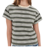 Kelly Green Stripe Boxy Tee