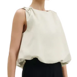 Valentina Knotted Shoulder Top Pearl