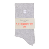 Pilates Crew Gripper Socks Grey