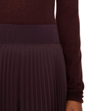 Ella Mahogany Knit Weave Plissé Culottes