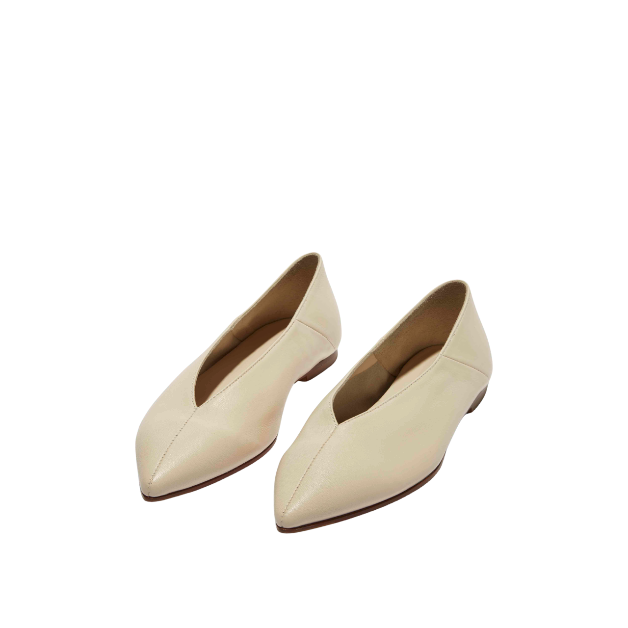 Moa Pointed Toe Flats Creamy