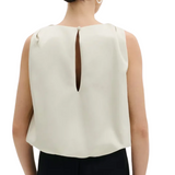 Valentina Knotted Shoulder Top Pearl