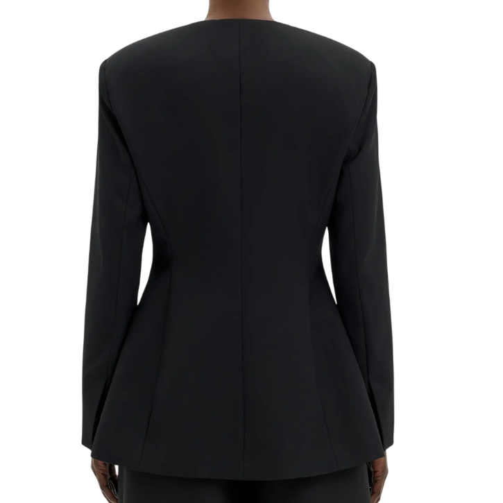 Carol Collarless Blazer Black