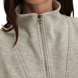 Arlene Zip Through Sweat Light Grey Marl