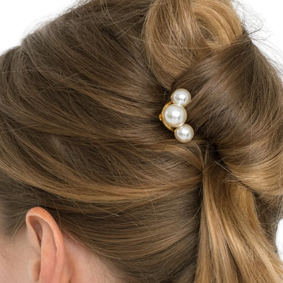Gretel Hairpin Gold Pearl