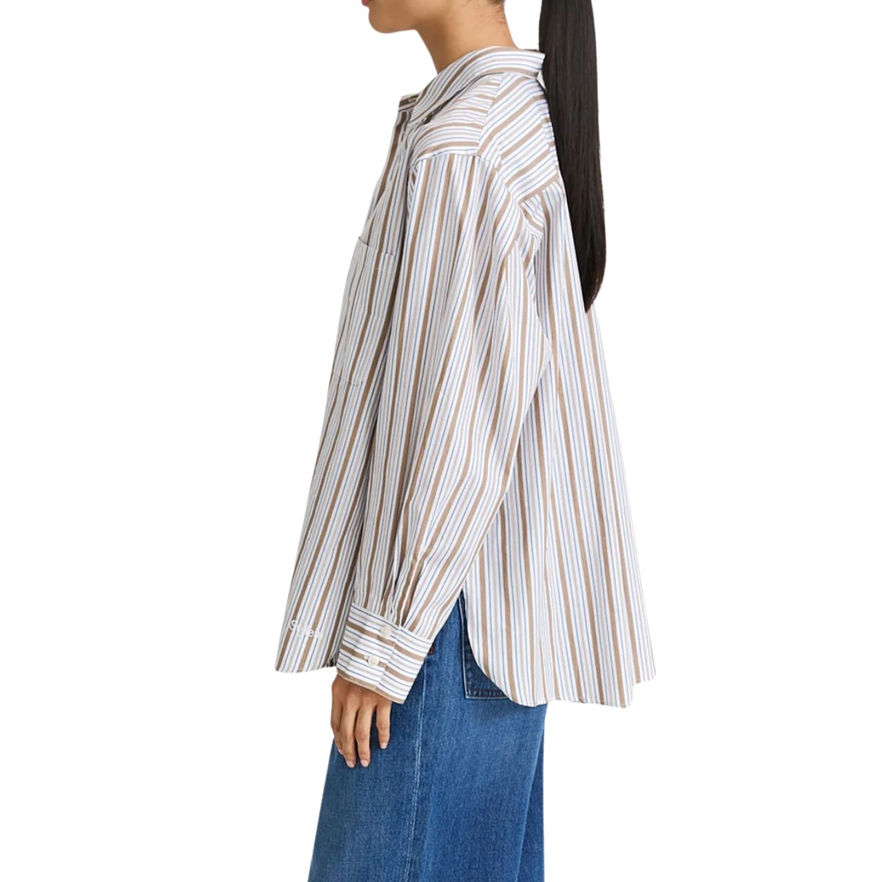 Jansell Shirt Taupe Stripe