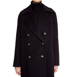 Double Breasted Long Coat Black