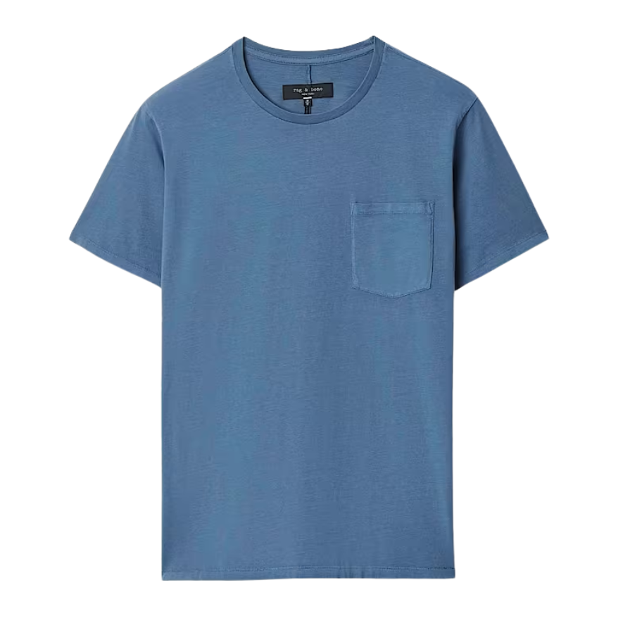 Garment Dye Pocket Tee Blue
