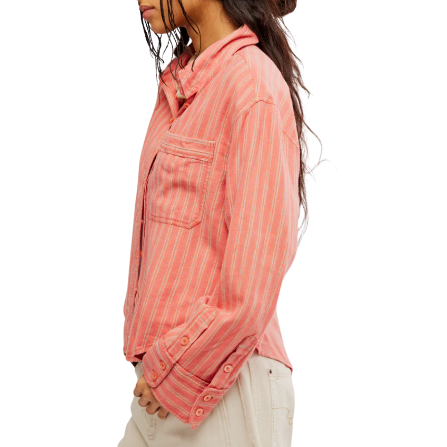 Striped Linen Laurel Shirt Cinnamon