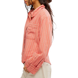 Striped Linen Laurel Shirt Cinnamon