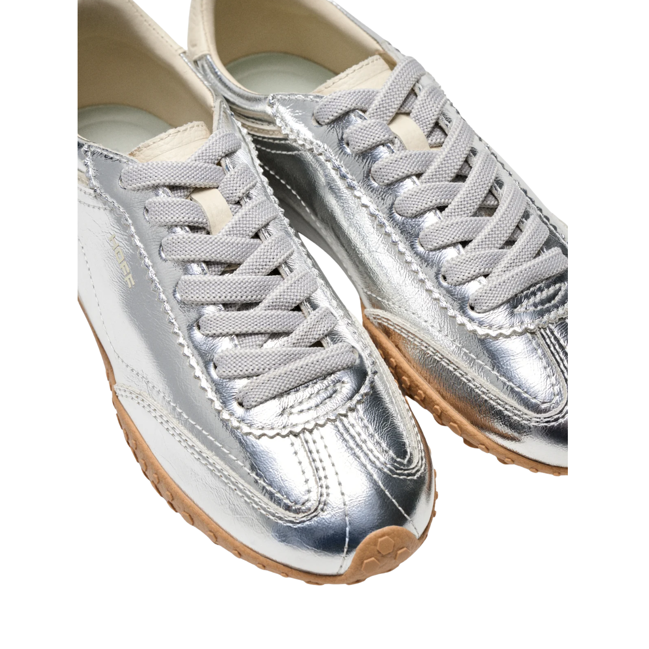 Bridge Metallic Silver Trainers
