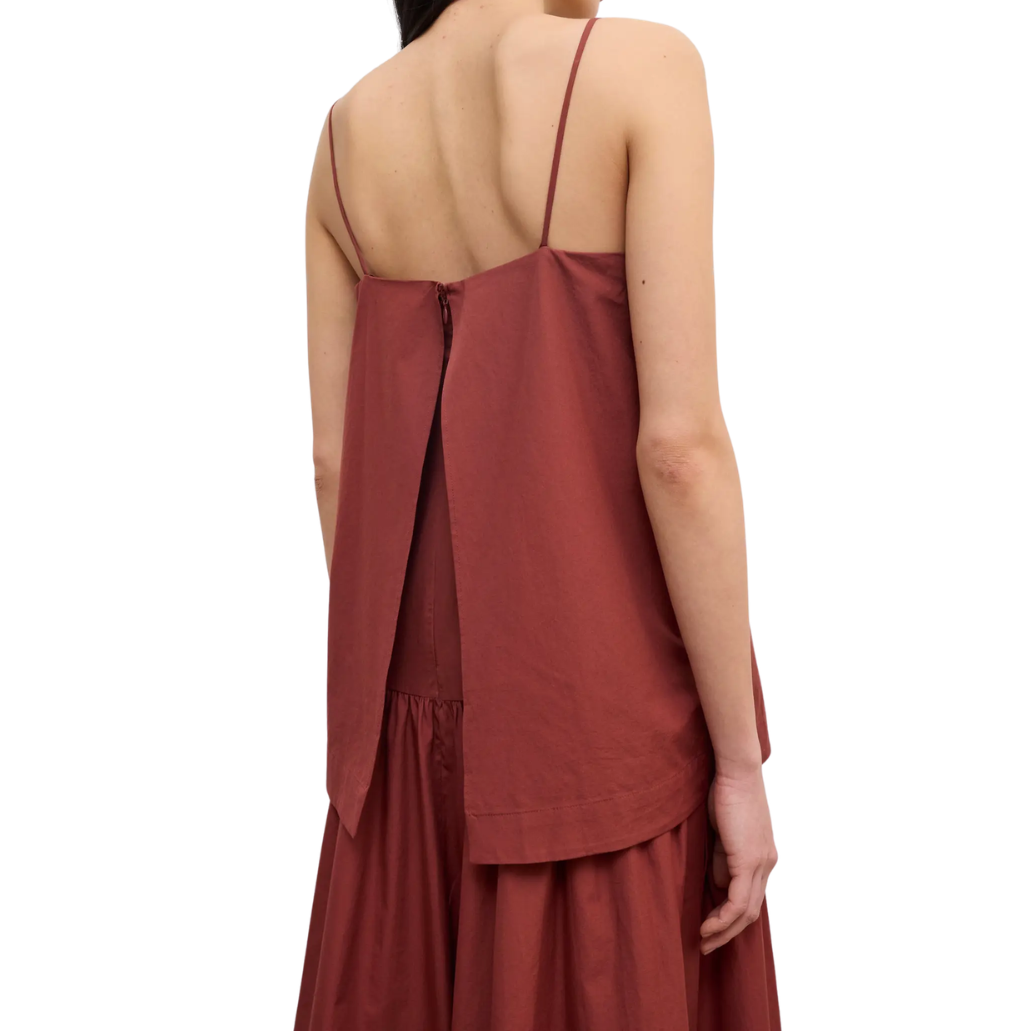 Cotton Strap Dress Red