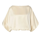 Havanna Boat Neck Blouse Pearl