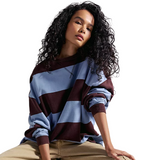Classic Stripe Crew Wide Periwinkle