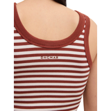 Ribbed White/Red Tank Top