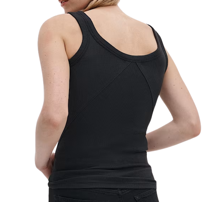 The Essential Rib U Neck Tank Black