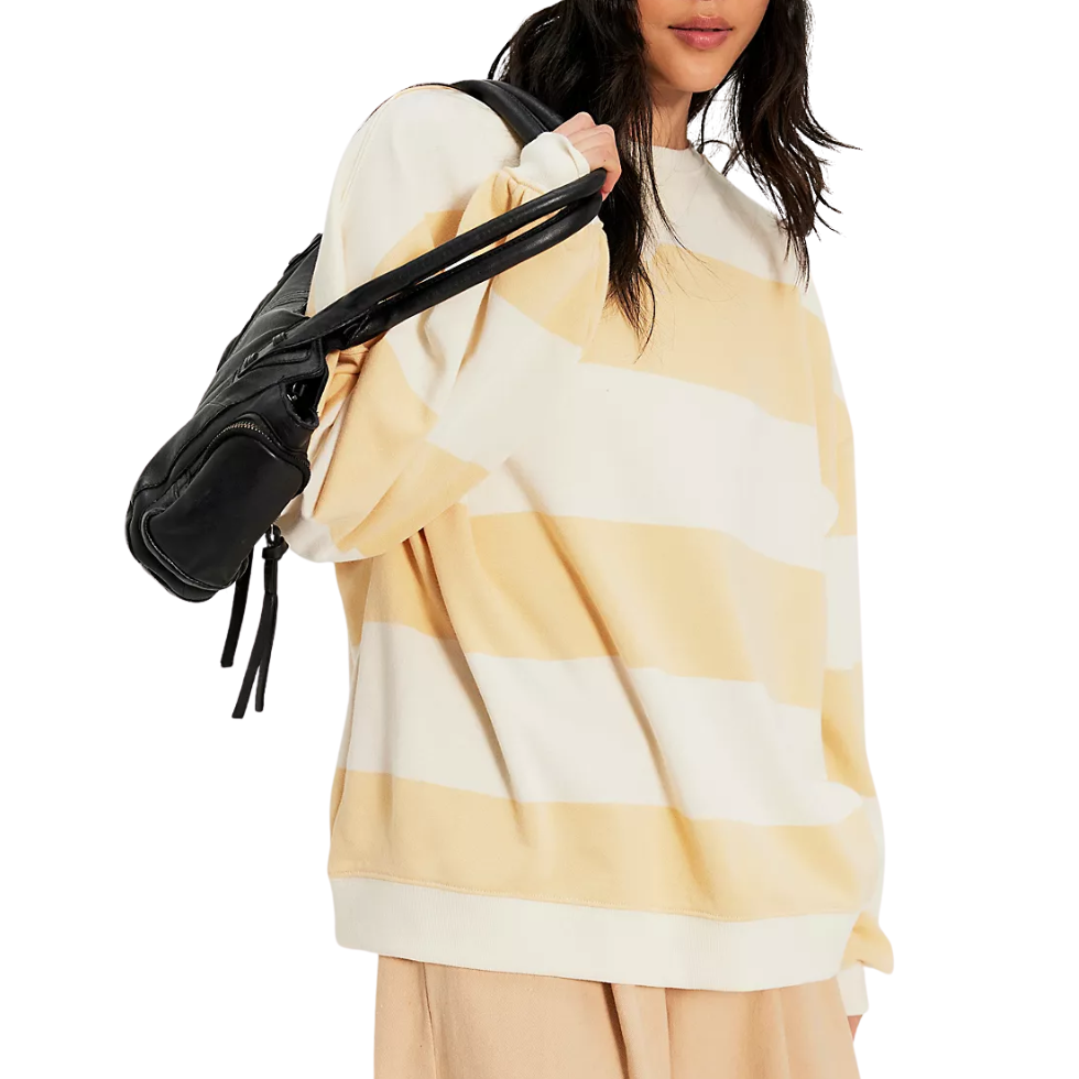 Classic Stripe Crew Wide Apricot