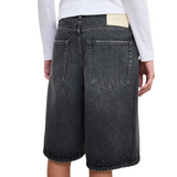Black Baggy Fit Denim Shorts