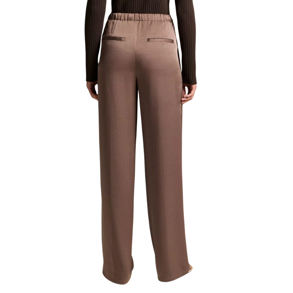 Mid Waist Crepe Pull On Pant Taupe