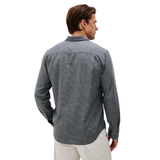 Wyatt Men's Shirt Charcoal Navy Houndstooth