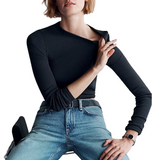 The Essential Rib Crew LS Black