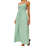Primrose Dress Emerald Stripe
