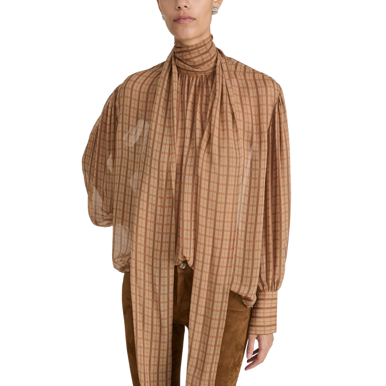 The Lantern Blouse Multi Plaid