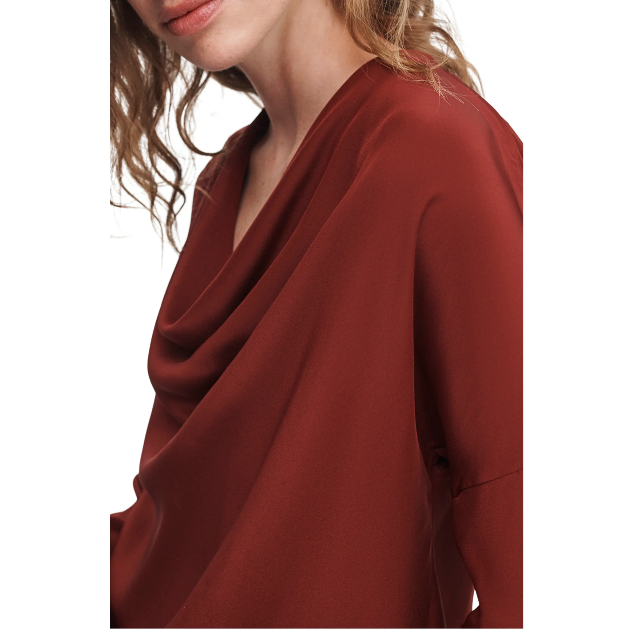 Vinnie Red Silk Blouse