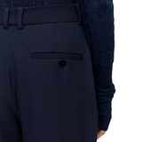 Yukio Navy Gabardine Stretch Trousers