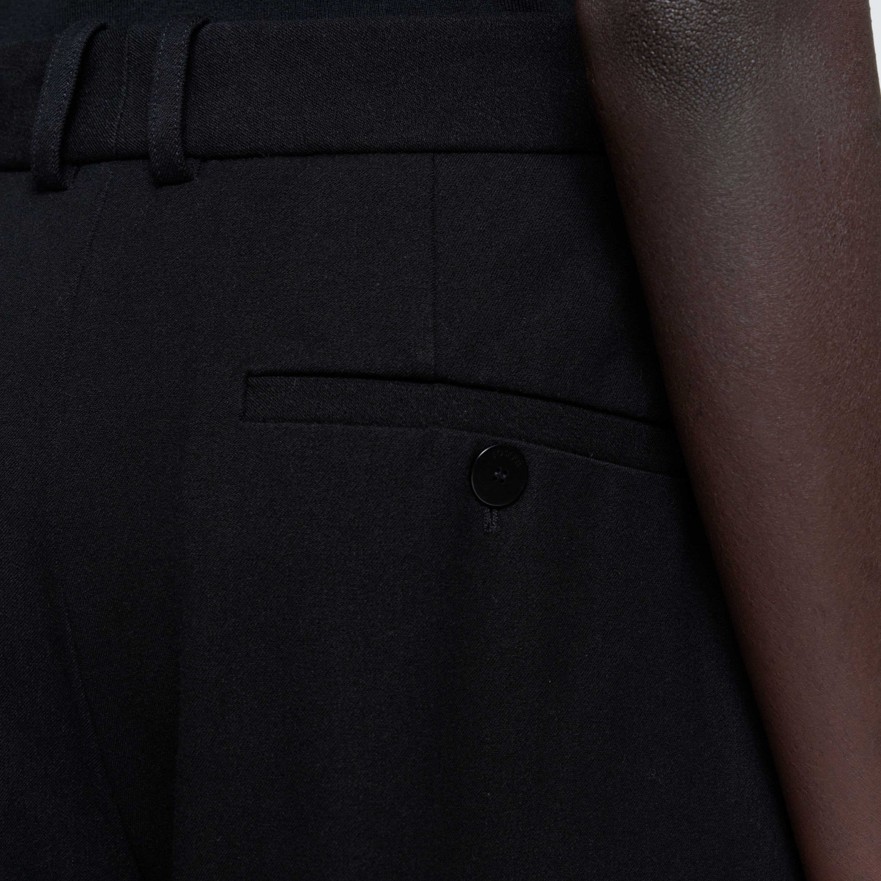Yukio Black Gabardine Stretch Trousers