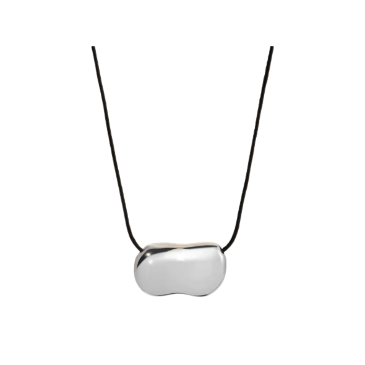 Pebble Necklace Silver Black