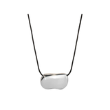 Pebble Necklace Silver Black