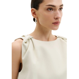 Valentina Knotted Shoulder Top Pearl
