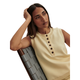 Marla Button Tank Anise Flower