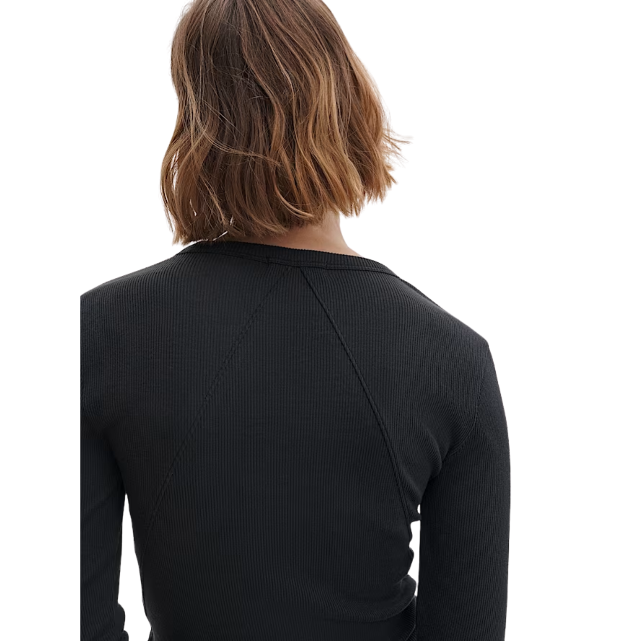 The Essential Rib Crew LS Black