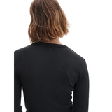 The Essential Rib Crew LS Black