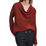 Vinnie Red Silk Blouse
