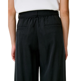 Rim Elastic Waisted Pants Black