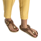 Gizeth Big Buckle Sandals Cognac